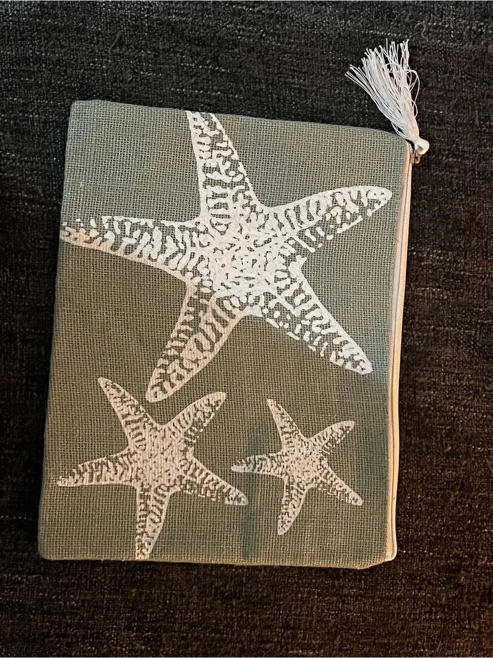 Green Starfish storage bag with White Print